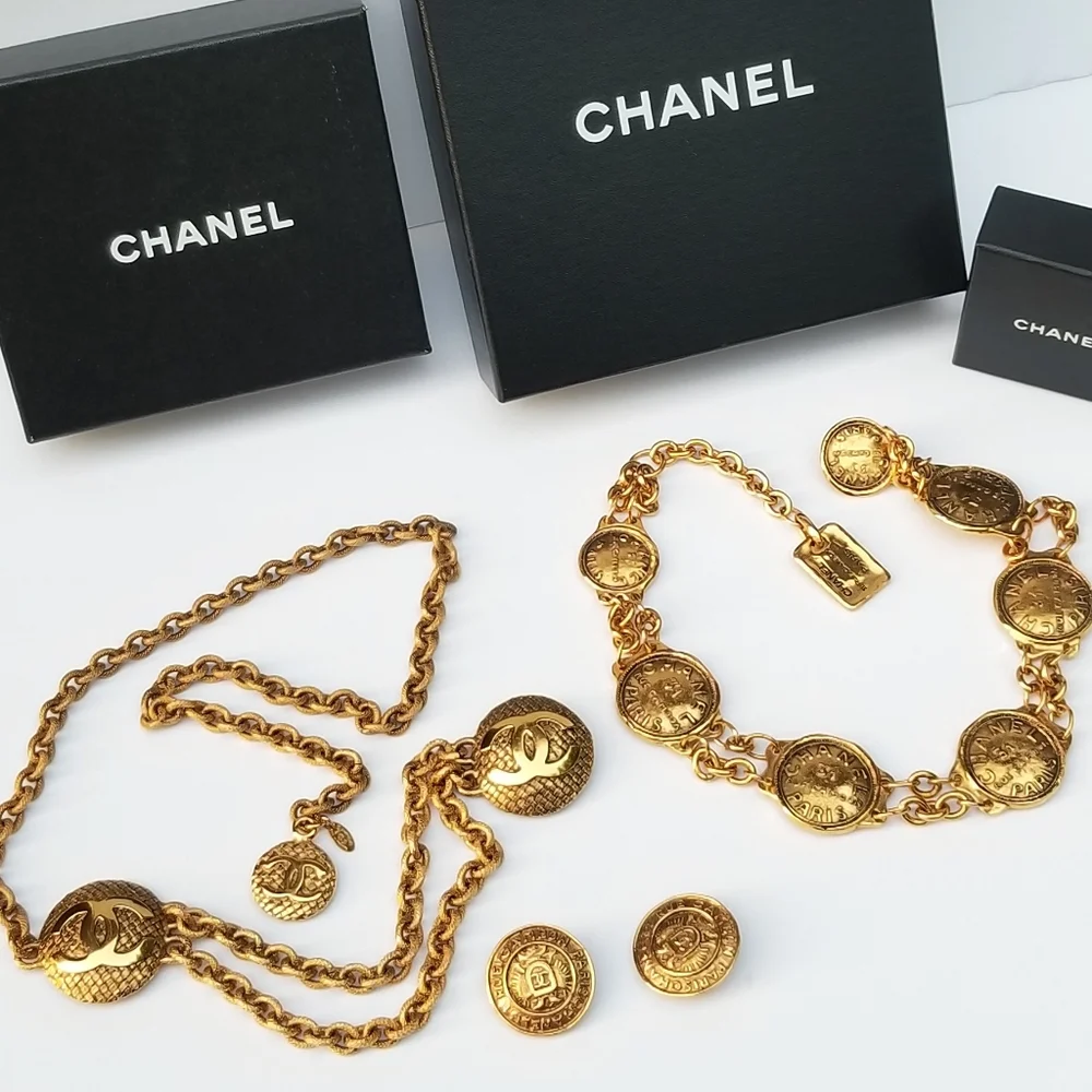 Stunning Auth Vintage statement Chanel necklace and earrings   Lot - Picture 6 of 16